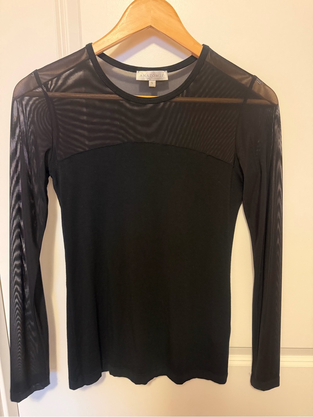 Anatomie Black Mesh Long Sleeve Top. Like new